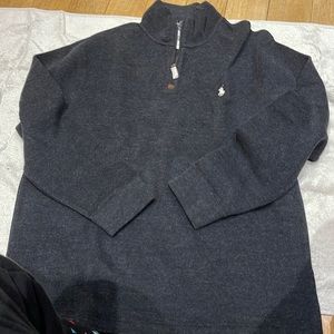 Mens dark grey polo sweater , soft new w tags